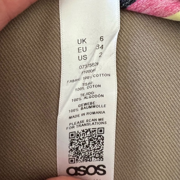 Asos women’s multicolor striped Cotton sleeveless peplum deep v neck top size 2 - Picture 5 of 7